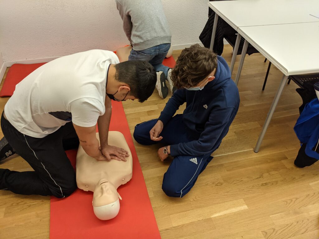 first aid course in progress